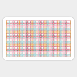 Pink, Turquoise, Orange, Plaid Sticker